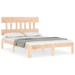 vidaXL Massivholzbett mit Kopfteil 120x200 cm