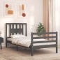 vidaXL Massivholzbett mit Kopfteil Grau 100x200 cm vidaXL Massivholzbett mit Kopfteil Grau 100x200 cm