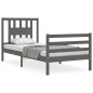 vidaXL Massivholzbett mit Kopfteil Grau 100x200 cm vidaXL Massivholzbett mit Kopfteil Grau 100x200 cm