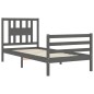 vidaXL Massivholzbett mit Kopfteil Grau 100x200 cm vidaXL Massivholzbett mit Kopfteil Grau 100x200 cm