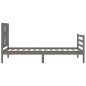 vidaXL Massivholzbett mit Kopfteil Grau 100x200 cm vidaXL Massivholzbett mit Kopfteil Grau 100x200 cm