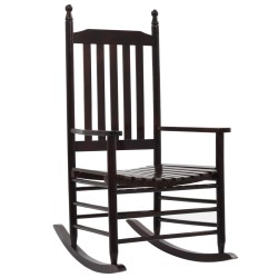 vidaXL Schaukelstuhl mit gebogener Sitzfläche Braun Pappelholz
