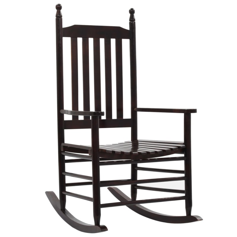 vidaXL Schaukelstuhl mit gebogener Sitzfläche Braun Pappelholz vidaXL Schaukelstuhl mit gebogener Sitzfläche Braun Pappelholz