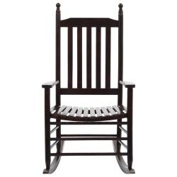 vidaXL Schaukelstuhl mit gebogener Sitzfläche Braun Pappelholz