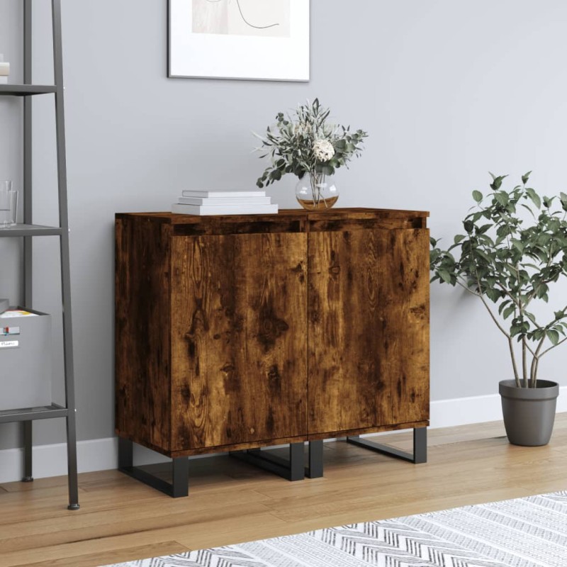 vidaXL Sideboards 2 Stk. Räuchereiche 40x35x70 cm Holzwerkstoff vidaXL Sideboards 2 Stk. Räuchereiche 40x35x70 cm Holzwerkstoff