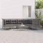 vidaXL 8-tlg. Garten-Lounge-Set mit Kissen Grau Poly Rattan vidaXL 8-tlg. Garten-Lounge-Set mit Kissen Grau Poly Rattan