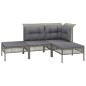 vidaXL 8-tlg. Garten-Lounge-Set mit Kissen Grau Poly Rattan vidaXL 8-tlg. Garten-Lounge-Set mit Kissen Grau Poly Rattan