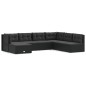 vidaXL 7-tlg. Garten-Lounge-Set mit Kissen Schwarz Poly Rattan vidaXL 7-tlg. Garten-Lounge-Set mit Kissen Schwarz Poly Rattan