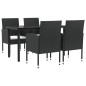 vidaXL 5-tlg. Garten-Essgruppe Schwarz Poly Rattan und Stahl vidaXL 5-tlg. Garten-Essgruppe Schwarz Poly Rattan und Stahl