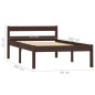 vidaXL Massivholzbett Dunkelbraun Kiefer 90x200 cm