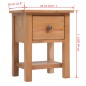 vidaXL Nachttisch 36x30x47 cm Massivholz Eiche vidaXL Nachttisch 36x30x47 cm Massivholz Eiche