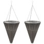 vidaXL Hängepflanzkörbe 2 Stk. Poly Rattan Grau vidaXL Hängepflanzkörbe 2 Stk. Poly Rattan Grau