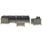 vidaXL 7-tlg. Garten-Lounge-Set mit Kissen Grau Poly Rattan vidaXL 7-tlg. Garten-Lounge-Set mit Kissen Grau Poly Rattan