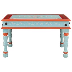 vidaXL Couchtisch Blau Handbemalt Massivholz Mango