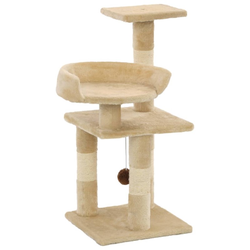 vidaXL Katzen-Kratzbaum mit Sisal-Kratzsäulen 65 cm Beige vidaXL Katzen-Kratzbaum mit Sisal-Kratzsäulen 65 cm Beige