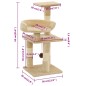 vidaXL Katzen-Kratzbaum mit Sisal-Kratzsäulen 65 cm Beige vidaXL Katzen-Kratzbaum mit Sisal-Kratzsäulen 65 cm Beige