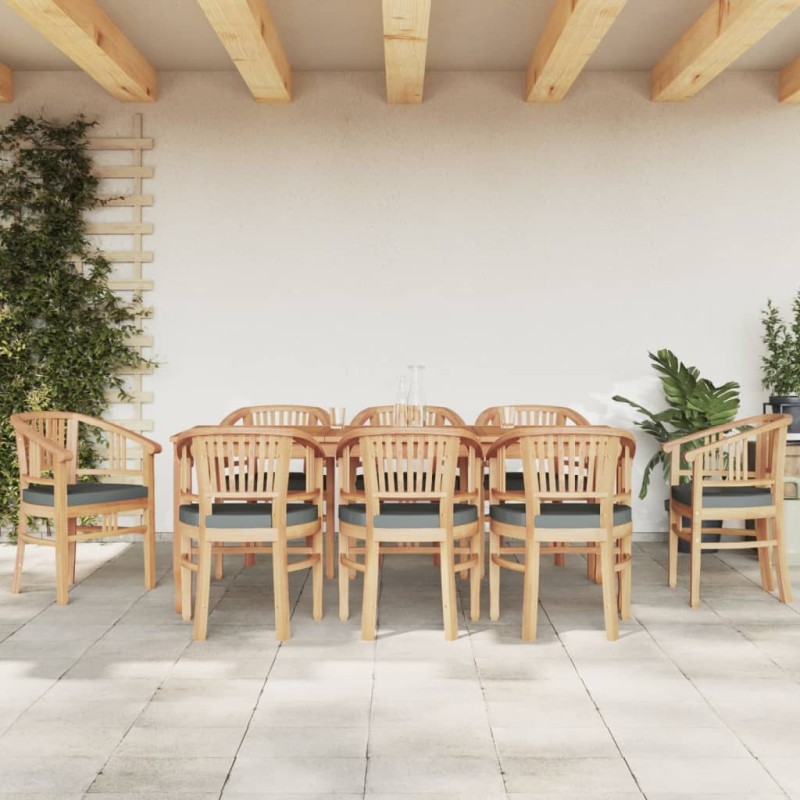 vidaXL 9-tlg. Garten-Essgruppe Massivholz Teak vidaXL 9-tlg. Garten-Essgruppe Massivholz Teak
