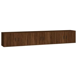vidaXL TV-Wandschränke 3 Stk. Braun Eichen-Optik 80x34,5x40 cm