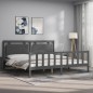 vidaXL Massivholzbett mit Kopfteil Grau 200x200 cm vidaXL Massivholzbett mit Kopfteil Grau 200x200 cm