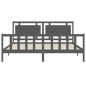 vidaXL Massivholzbett mit Kopfteil Grau 200x200 cm vidaXL Massivholzbett mit Kopfteil Grau 200x200 cm