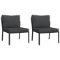 vidaXL 5-tlg. Garten-Lounge-Set mit Grauen Kissen Stahl vidaXL 5-tlg. Garten-Lounge-Set mit Grauen Kissen Stahl