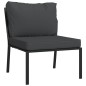 vidaXL 5-tlg. Garten-Lounge-Set mit Grauen Kissen Stahl vidaXL 5-tlg. Garten-Lounge-Set mit Grauen Kissen Stahl