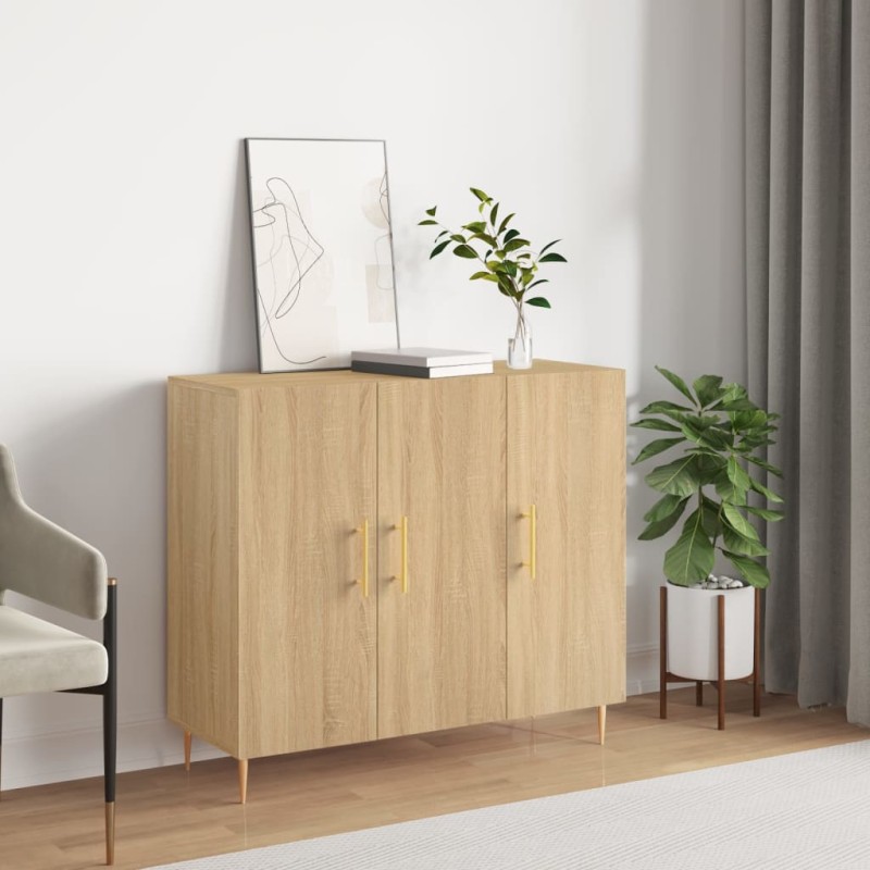 vidaXL Sideboard Sonoma-Eiche 90x34x80 cm Holzwerkstoff vidaXL Sideboard Sonoma-Eiche 90x34x80 cm Holzwerkstoff