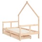 vidaXL Kinderbett mit Schubladen 80x160 cm Massivholz Kiefer vidaXL Kinderbett mit Schubladen 80x160 cm Massivholz Kiefer