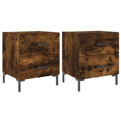 vidaXL Nachttische 2 Stk. Räuchereiche 40x35x47,5 cm Holzwerkstoff