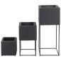 vidaXL Garten-Hochbeete 3-tlg. Poly Rattan Schwarz vidaXL Garten-Hochbeete 3-tlg. Poly Rattan Schwarz
