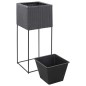 vidaXL Garten-Hochbeete 3-tlg. Poly Rattan Schwarz vidaXL Garten-Hochbeete 3-tlg. Poly Rattan Schwarz