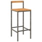 vidaXL 5-tlg. Gartenbar-Set Grau Poly Rattan & Massivholz Akazie vidaXL 5-tlg. Gartenbar-Set Grau Poly Rattan & Massivholz Akazie
