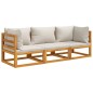 vidaXL 3-tlg. Garten-Lounge-Set mit Hellgrauen Kissen Massivholz vidaXL 3-tlg. Garten-Lounge-Set mit Hellgrauen Kissen Massivholz