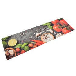 vidaXL Küchenteppich Waschbar Gemüse 45x150 cm Samt