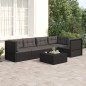 vidaXL 5-tlg. Garten-Lounge-Set mit Kissen Schwarz Poly Rattan vidaXL 5-tlg. Garten-Lounge-Set mit Kissen Schwarz Poly Rattan