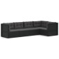 vidaXL 5-tlg. Garten-Lounge-Set mit Kissen Schwarz Poly Rattan vidaXL 5-tlg. Garten-Lounge-Set mit Kissen Schwarz Poly Rattan