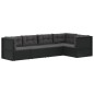 vidaXL 5-tlg. Garten-Lounge-Set mit Kissen Schwarz Poly Rattan vidaXL 5-tlg. Garten-Lounge-Set mit Kissen Schwarz Poly Rattan