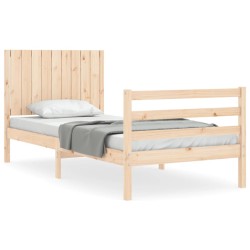 vidaXL Massivholzbett mit Kopfteil 90x200 cm