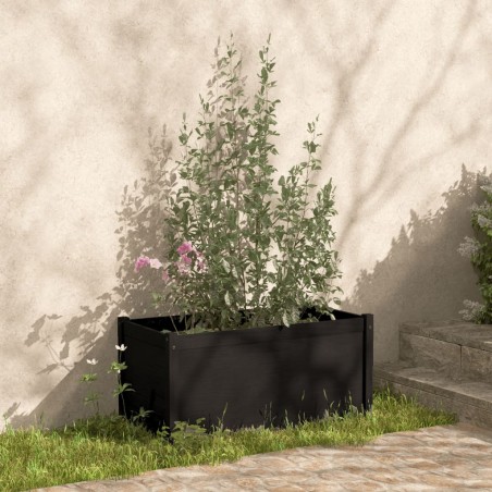 vidaXL Pflanzkübel Schwarz 100x50x50 cm Massivholz Kiefer