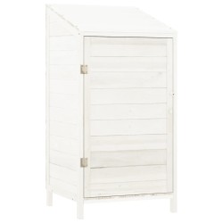 vidaXL Geräteschuppen Weiß 55x52x112 cm Massivholz Tanne