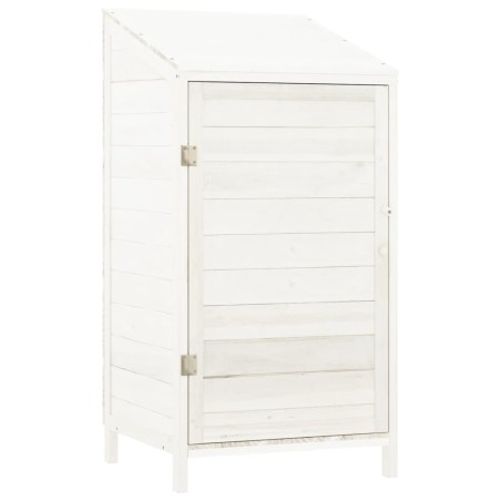 vidaXL Geräteschuppen Weiß 55x52x112 cm Massivholz Tanne