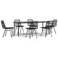 vidaXL 7-tlg. Garten-Essgruppe Schwarz Poly Rattan vidaXL 7-tlg. Garten-Essgruppe Schwarz Poly Rattan