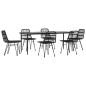 vidaXL 7-tlg. Garten-Essgruppe Schwarz Poly Rattan vidaXL 7-tlg. Garten-Essgruppe Schwarz Poly Rattan