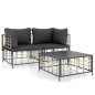 vidaXL 3-tlg. Garten-Lounge-Set mit Kissen Anthrazit Poly Rattan vidaXL 3-tlg. Garten-Lounge-Set mit Kissen Anthrazit Poly Rattan