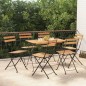 vidaXL Bistrostühle 6 Stk. Klappbar Massivholz Teak und Stahl vidaXL Bistrostühle 6 Stk. Klappbar Massivholz Teak und Stahl