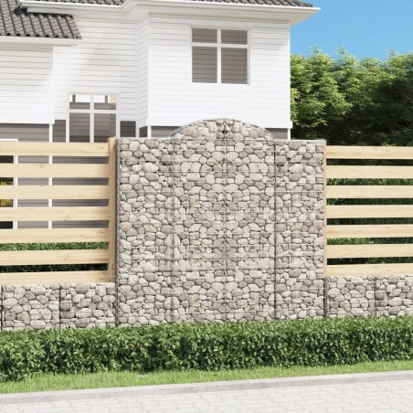 vidaXL Gabionen mit Hochbogen 6 Stk. 200x30x200/220cm Verzinktes Eisen