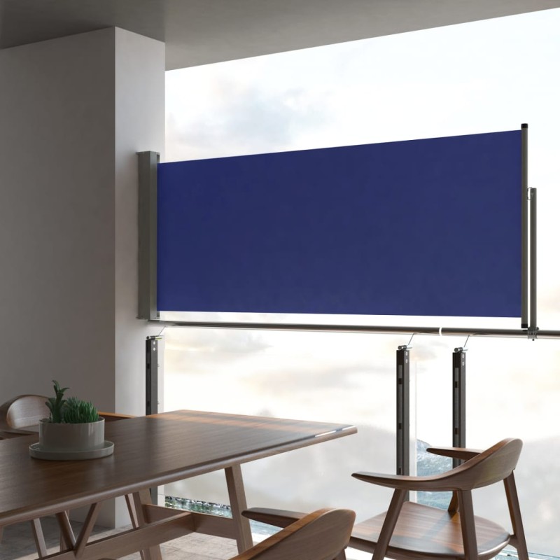vidaXL Ausziehbare Seitenmarkise 100x300 cm Blau vidaXL Ausziehbare Seitenmarkise 100x300 cm Blau