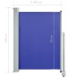 vidaXL Ausziehbare Seitenmarkise 100x300 cm Blau vidaXL Ausziehbare Seitenmarkise 100x300 cm Blau
