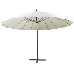 vidaXL Ampelschirm Weiß 3 m Aluminium-Mast