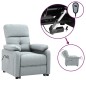 vidaXL Massagesessel Elektrisch Hellgrau Stoff vidaXL Massagesessel Elektrisch Hellgrau Stoff